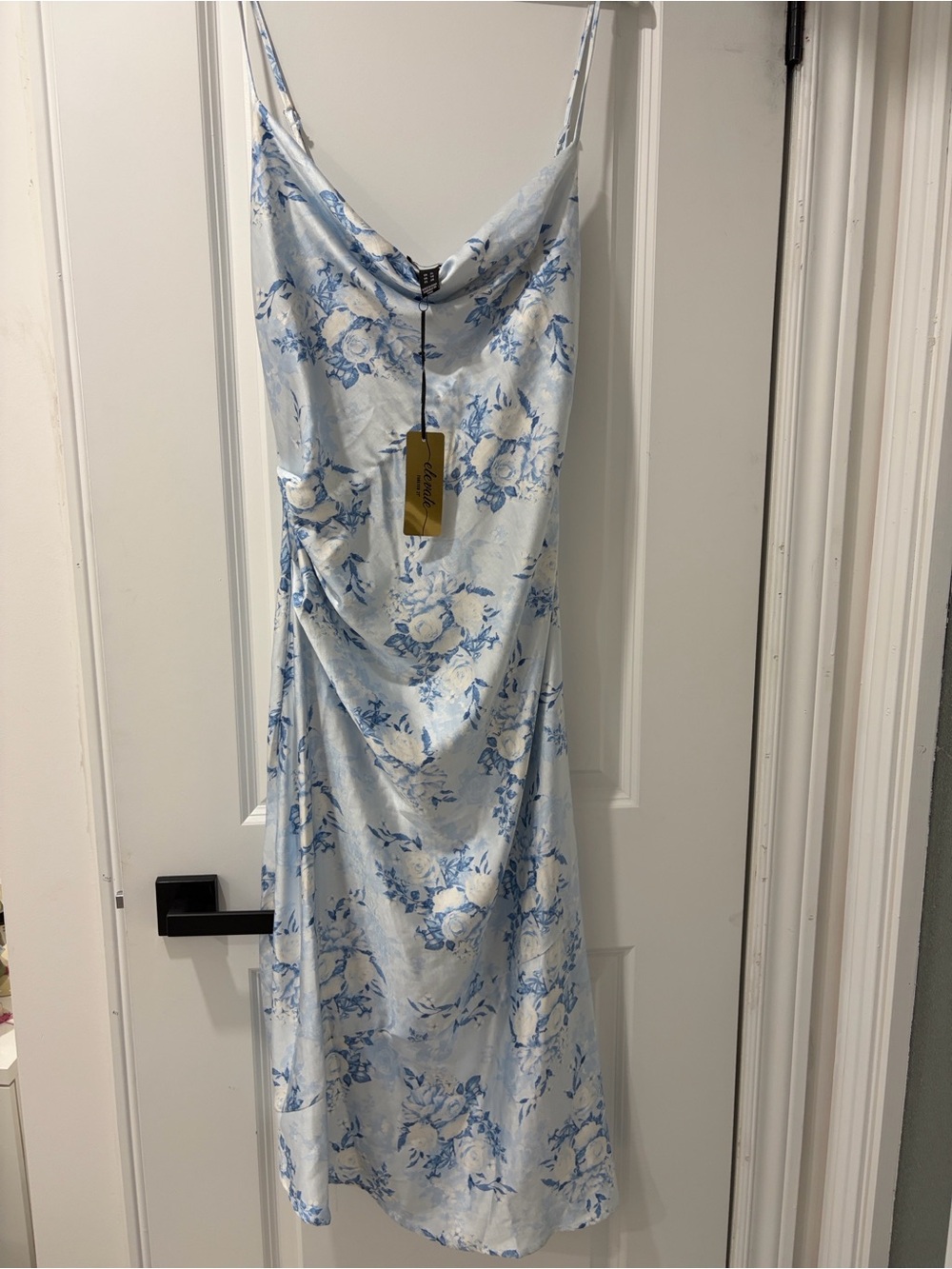 Forever 21 Light Blue and White Floral Slip Dress